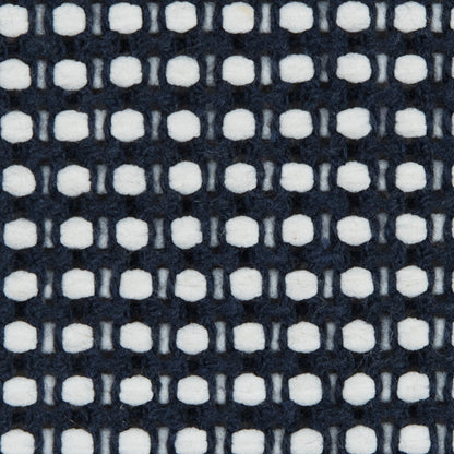 White/Navy Checkered Loosely Woven Novelty Tweed Detail