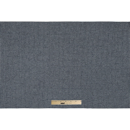 White/Navy Checkered Loosely Woven Novelty Tweed Full