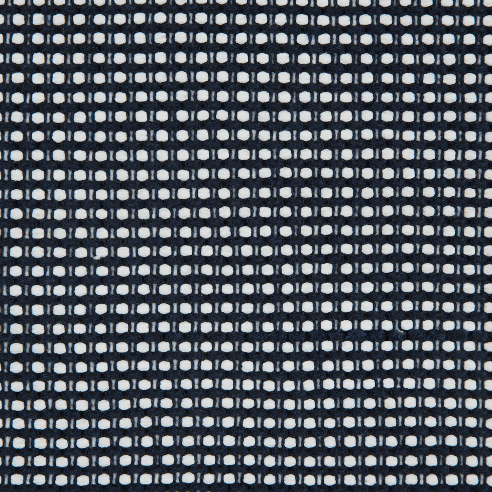 White/Navy Checkered Loosely Woven Novelty Tweed