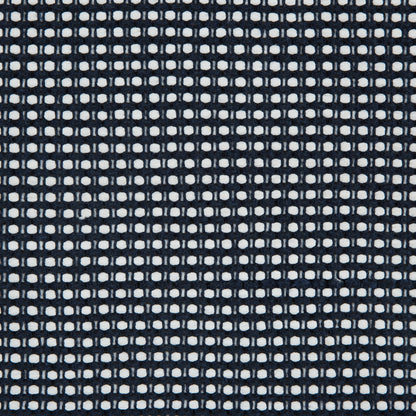 White/Navy Checkered Loosely Woven Novelty Tweed