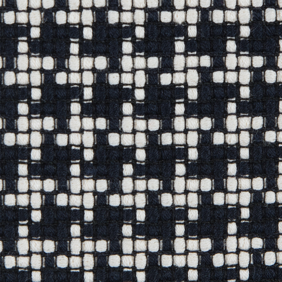 Ivory/True Navy Houndstooth Cotton Tweed Detail