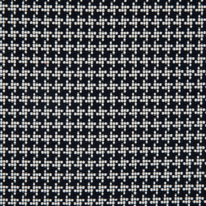 Ivory/True Navy Houndstooth Cotton Tweed