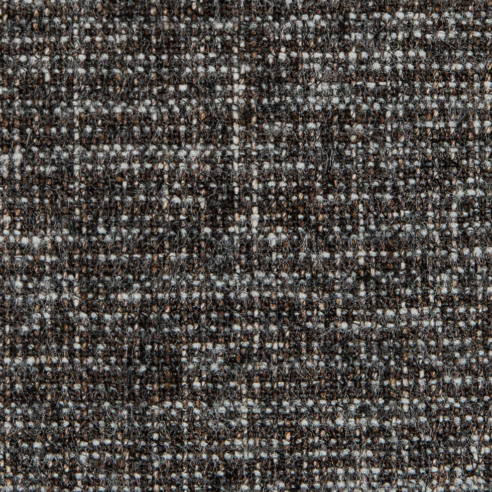 Heathered Black/White/Bison Wool-Cotton Tweed - Detail