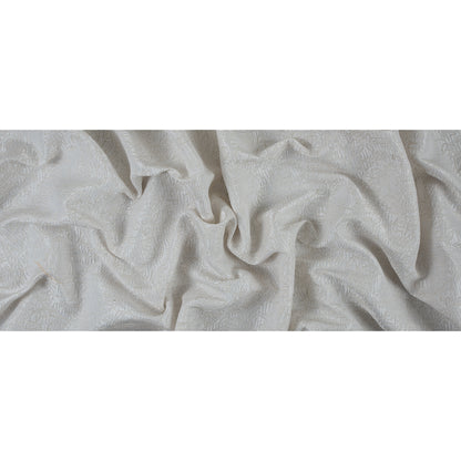 Metallic Blanc de Blanc/Seedpearl Abstract Cotton Polyester Brocade Folded