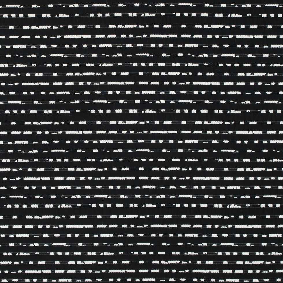 Black/White Striped Cotton Brocade