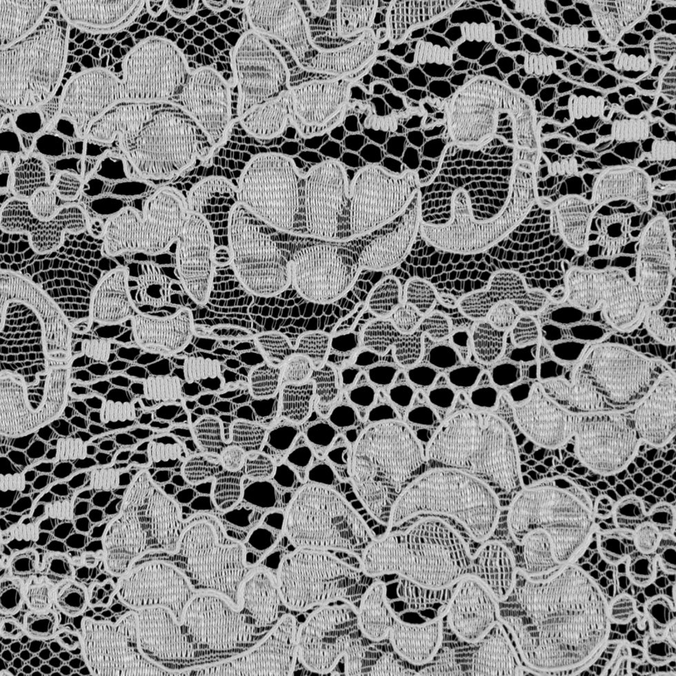 Off-White Corded Floral Lace Trim - 5.5" Detail