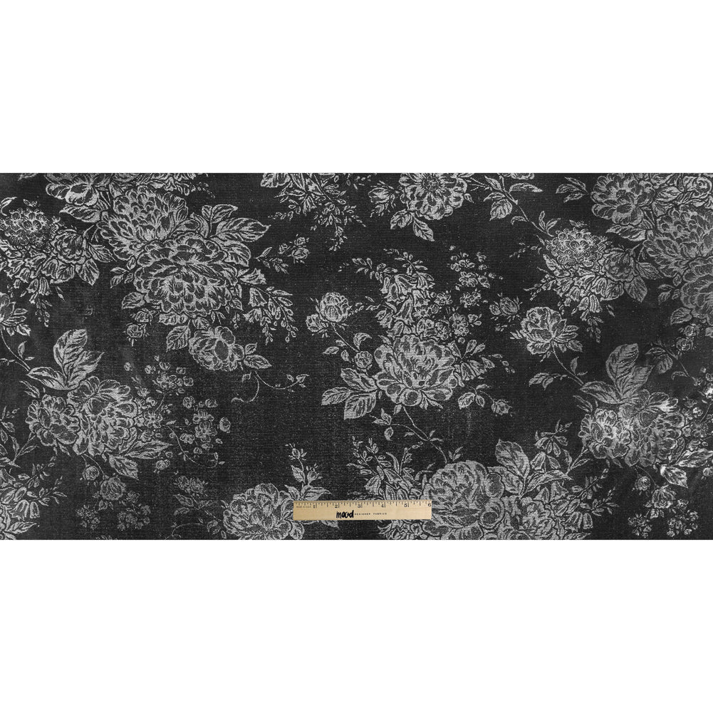 Black/Sliver Floral Metallic Mesh - Full