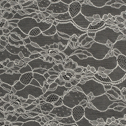 Narrow Ivory Re-embroidered Lace w/ Scalloped Eyelash Edges