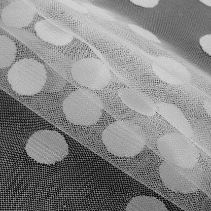 White Polka-Dotted Netting Detail