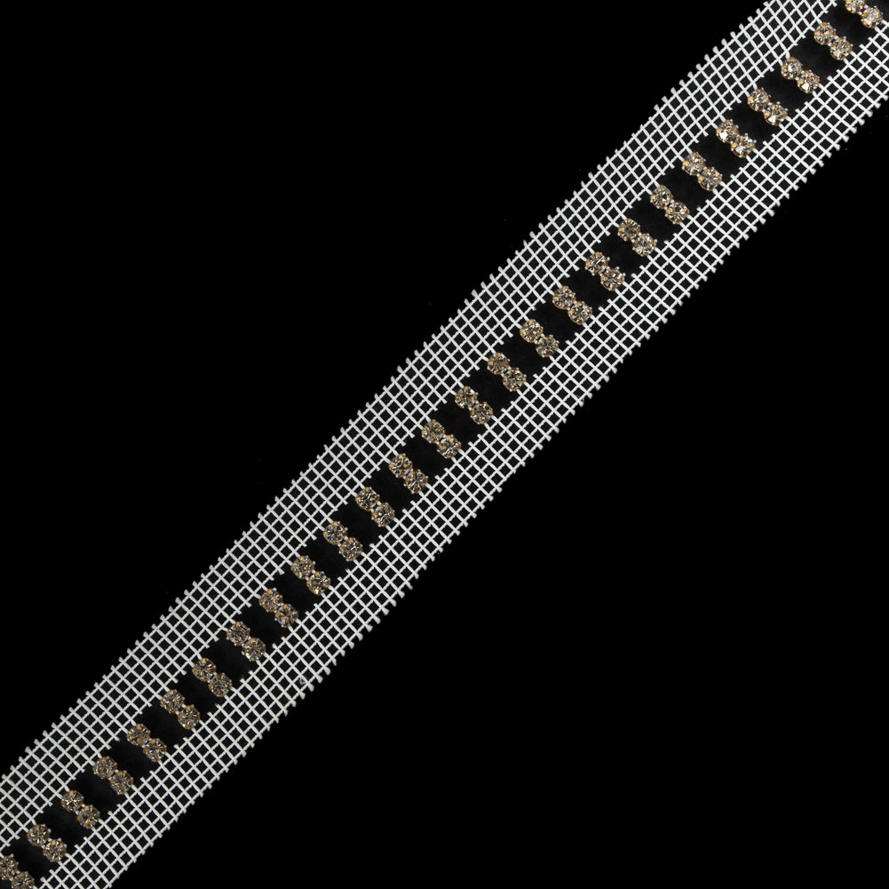 Silver White and Gold Metal Czech Rhinestone - 1.5