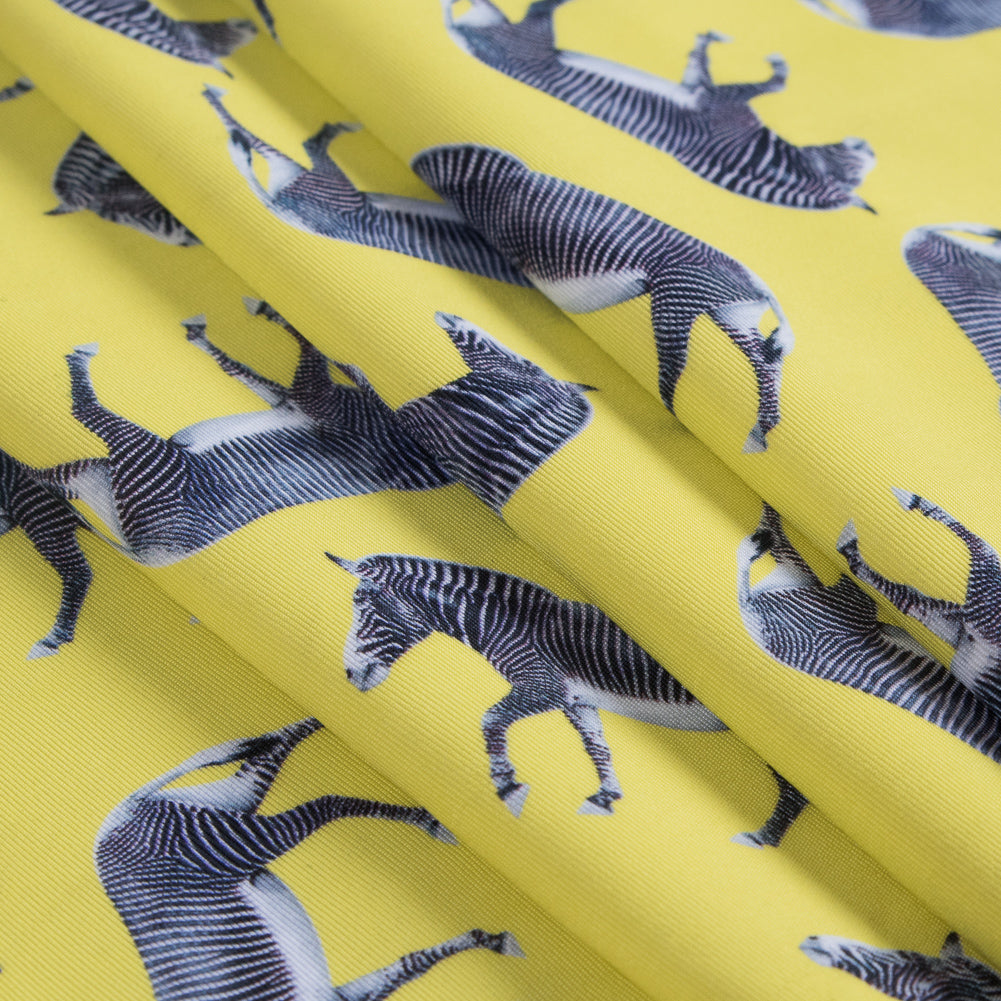 Compression Swimwear Tricot, UV Protective with Aloe Vera Microcapsules - Yellow Zebras - Caye Collection Detail