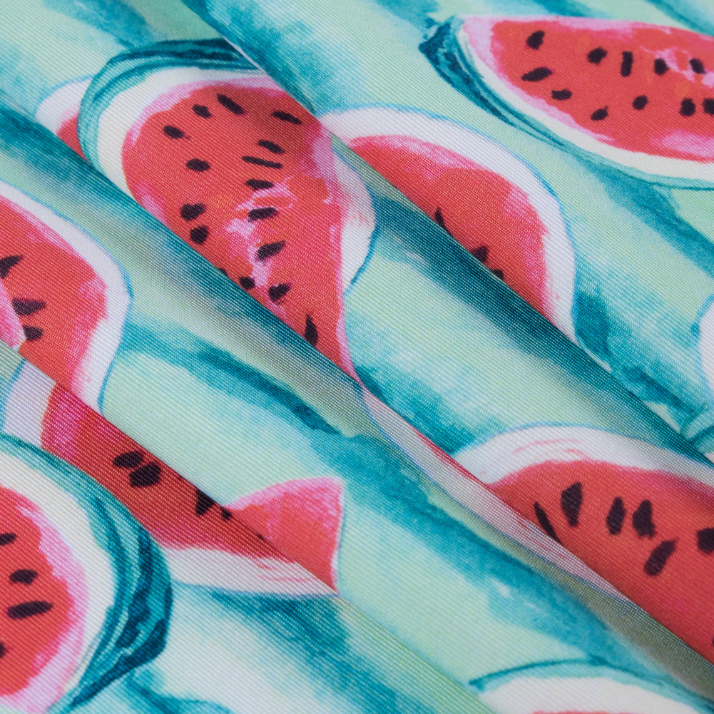 Watermelon Printed Caye UV Protective Compression Swimwear Tricot w/ Aloe Vera Microcapsules Detail