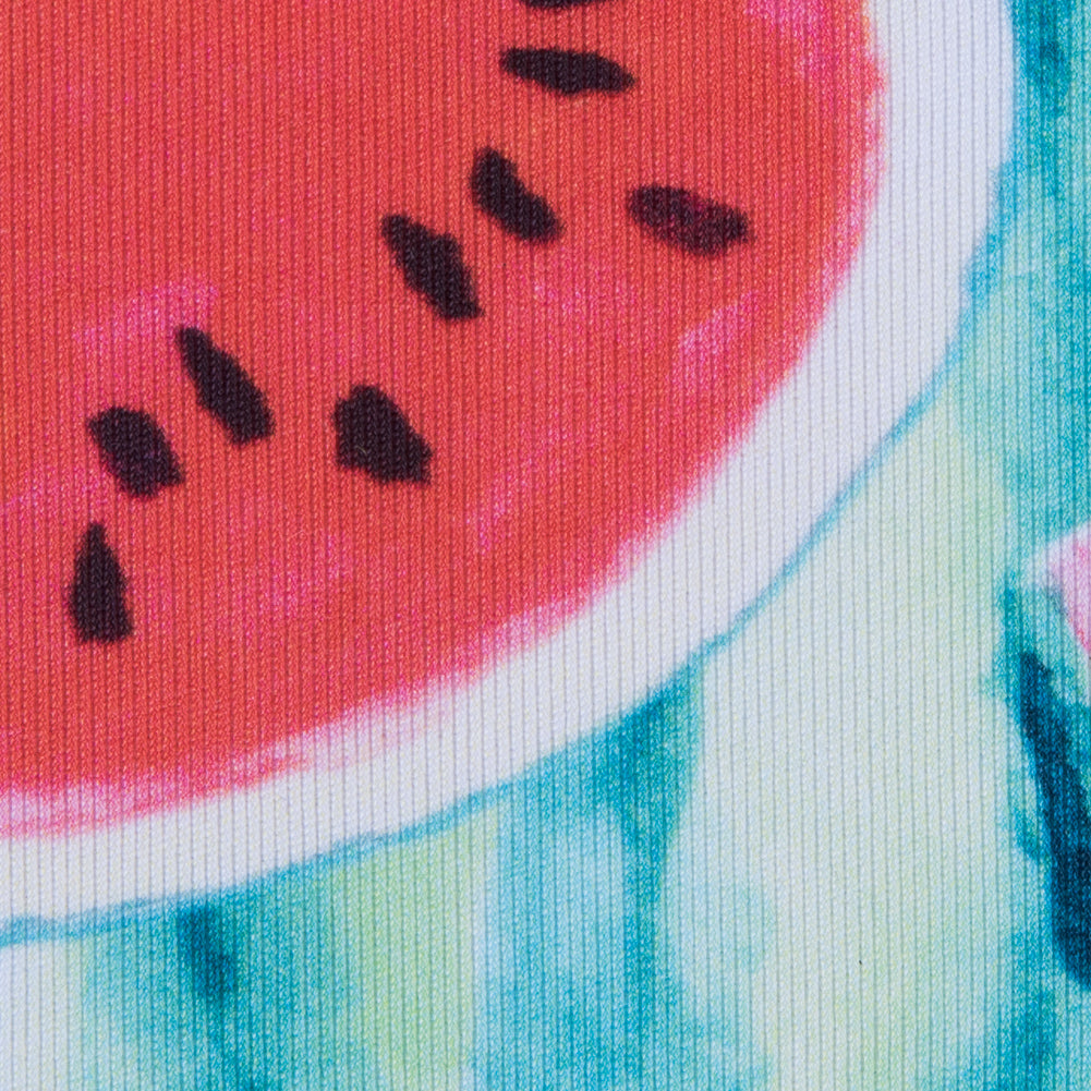 Watermelon Printed Caye UV Protective Compression Swimwear Tricot w/ Aloe Vera Microcapsules Full