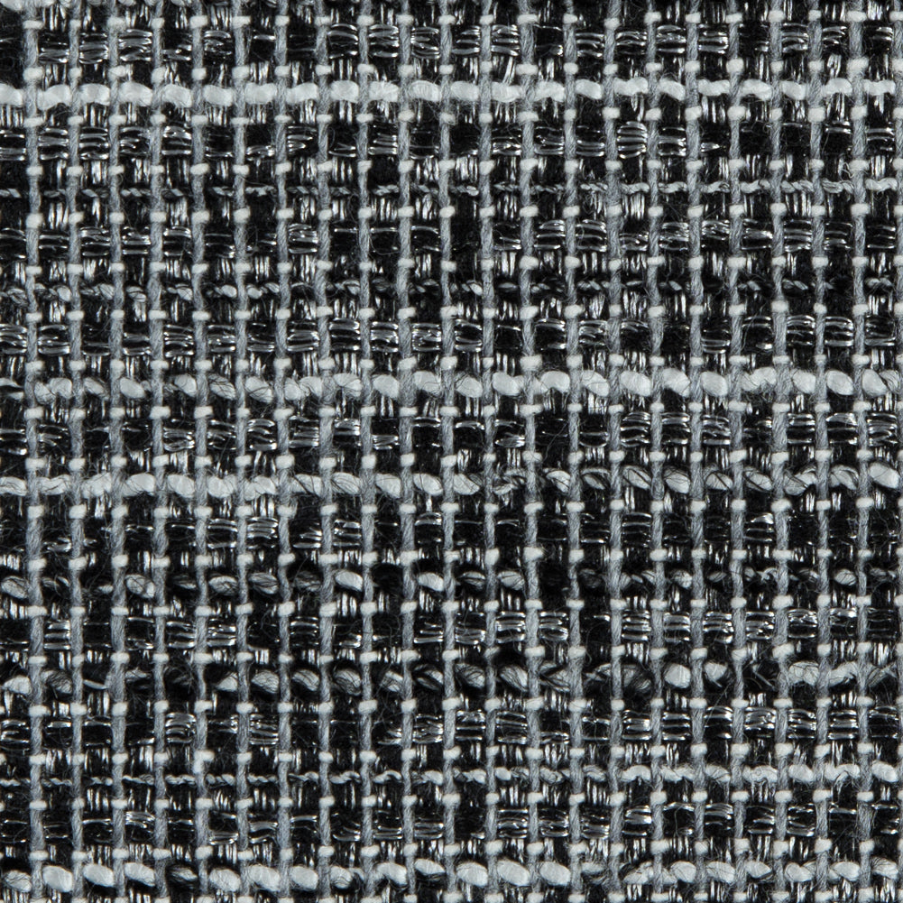 Black/White Blended Cotton Tweed Detail