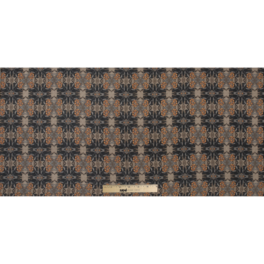 Beige Kaleidoscopic Printed Polyester Chiffon - Full