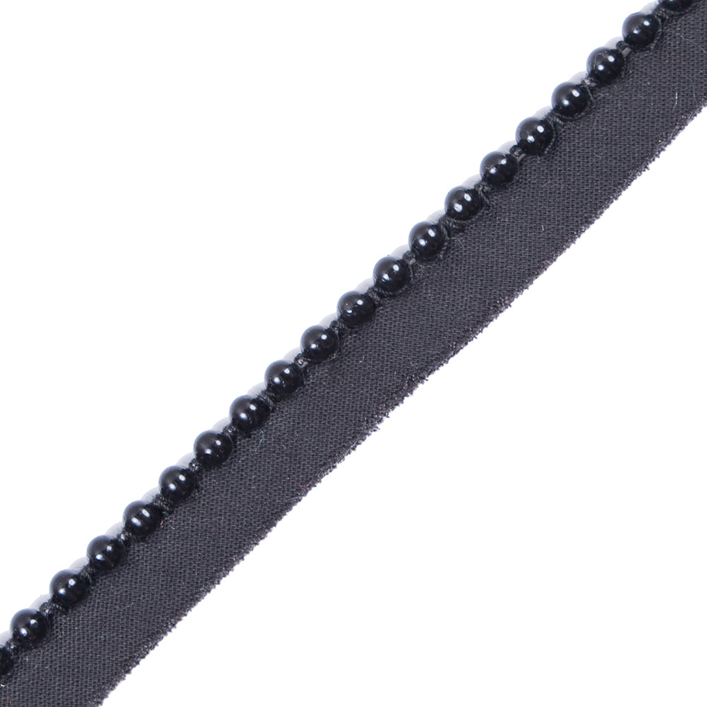 Black Beaded Trim with Lip - 1/2 - Detail