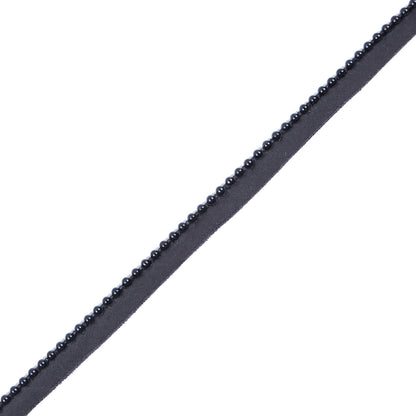 Black Beaded Trim with Lip - 1/2