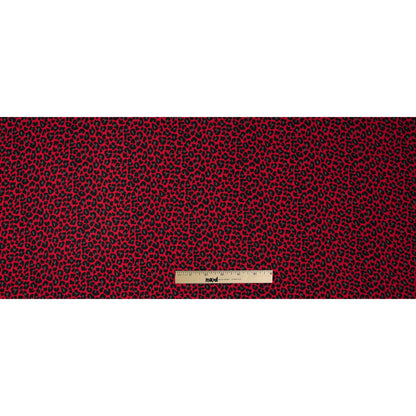 Red/Black Leopard Printed Stretch Polyester Crepe Full
