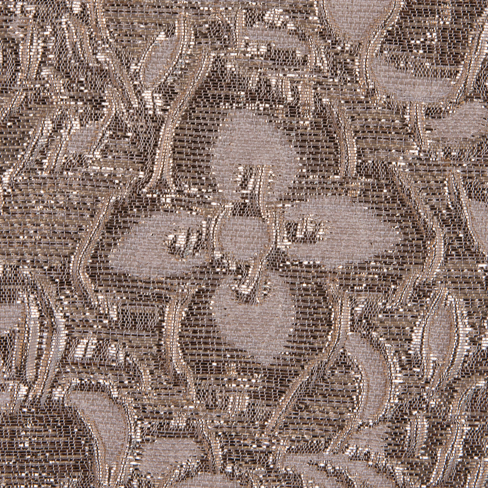 Cream/Gold Metallic Floral Brocade Detail