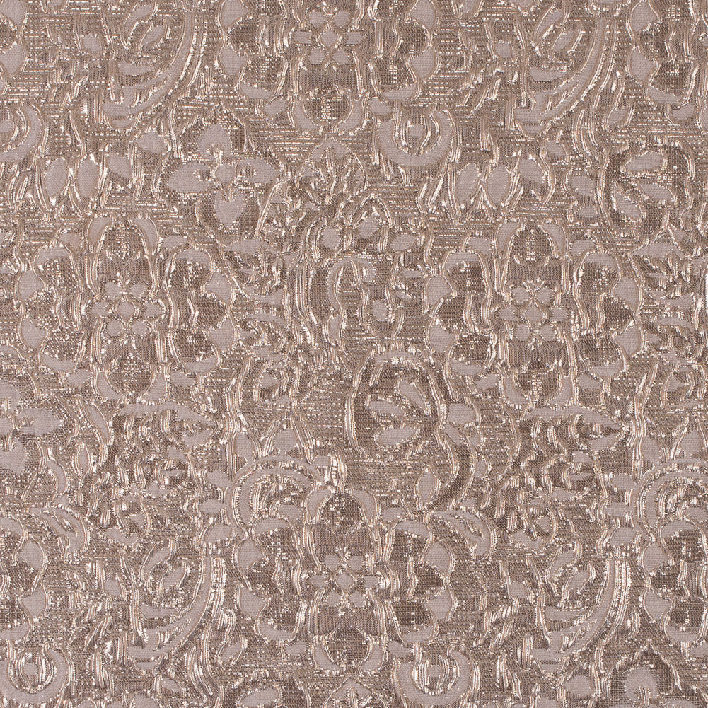 Cream/Gold Metallic Floral Brocade