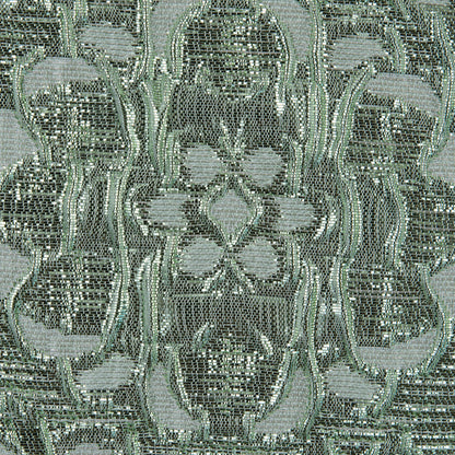Mint Metallic Floral Brocade Detail