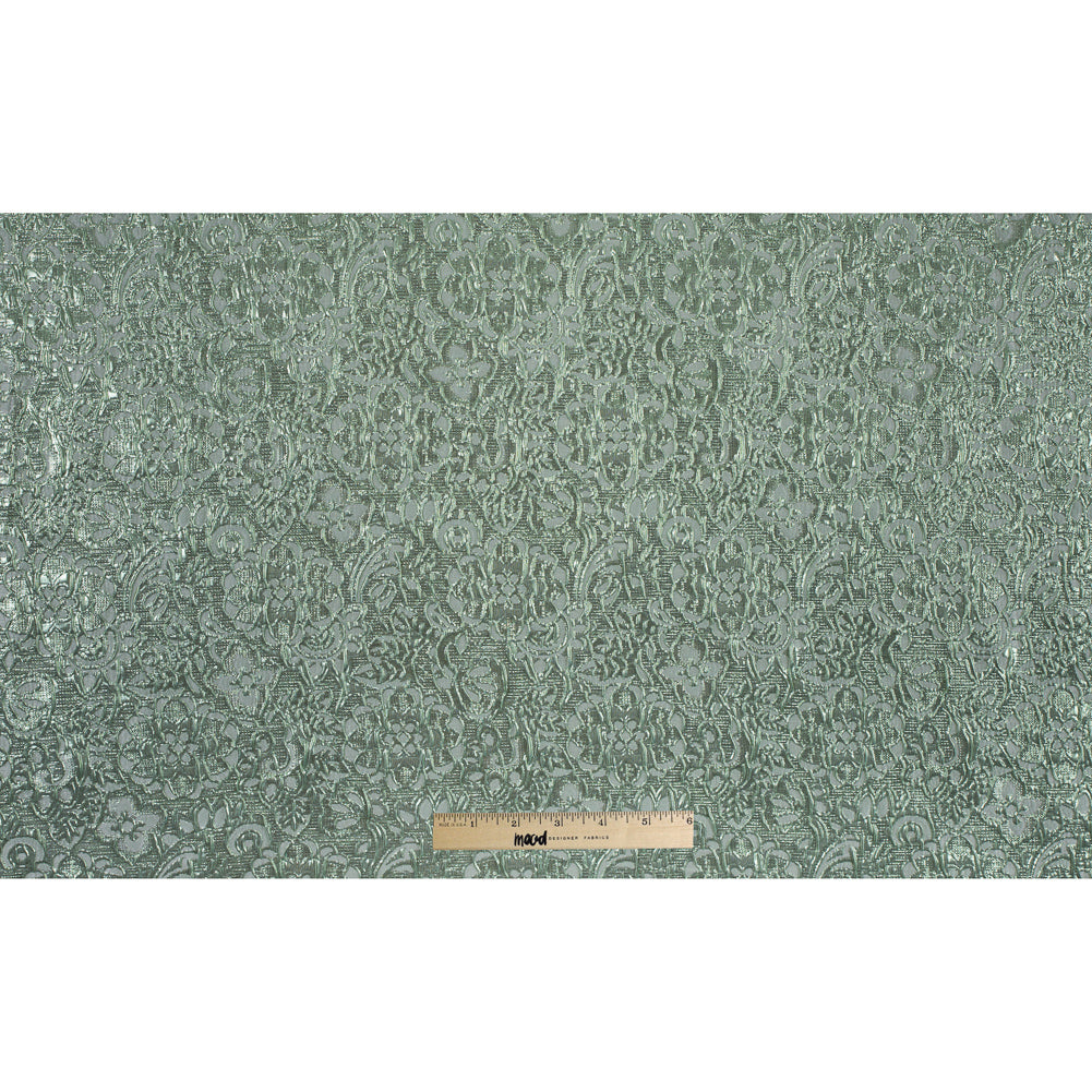 Mint Metallic Floral Brocade Full