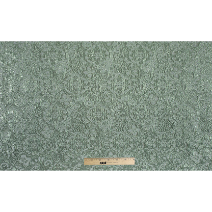 Mint Metallic Floral Brocade Full