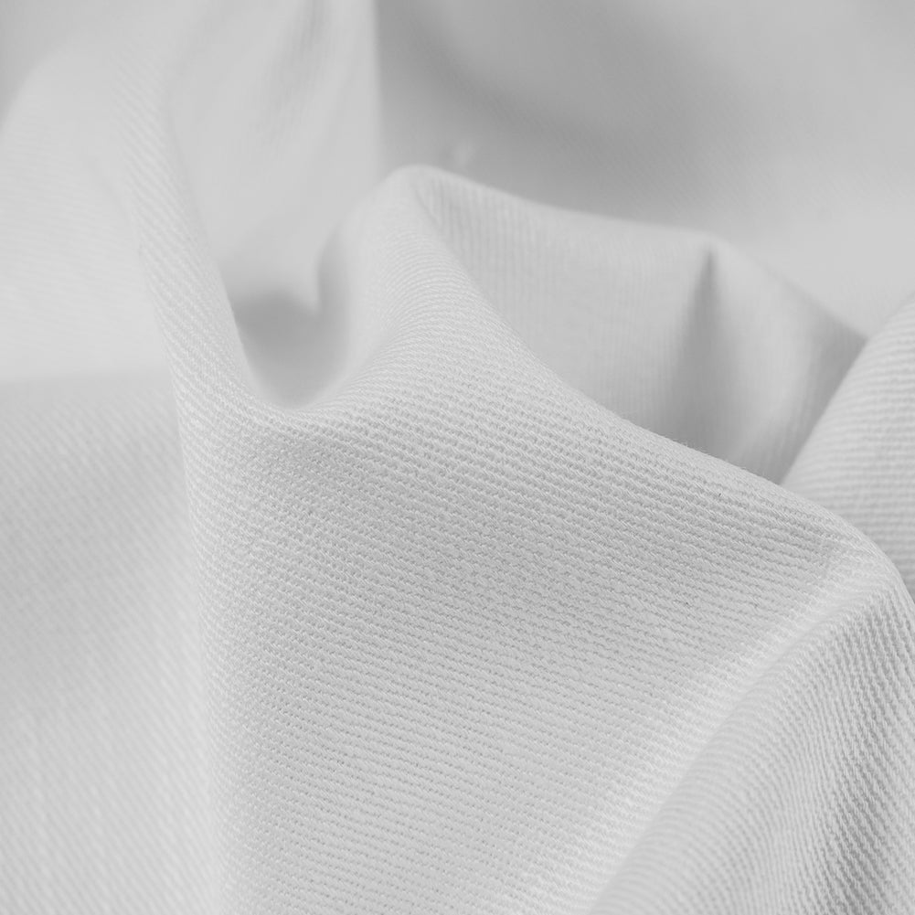 Italian Off-White Stretch Cotton Twill Detail