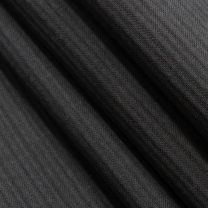 Black Stretch Ribbed Cotton Woven - Folded