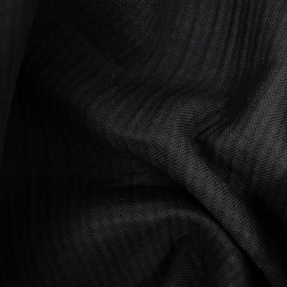 Black Stretch Ribbed Cotton Woven - Detail