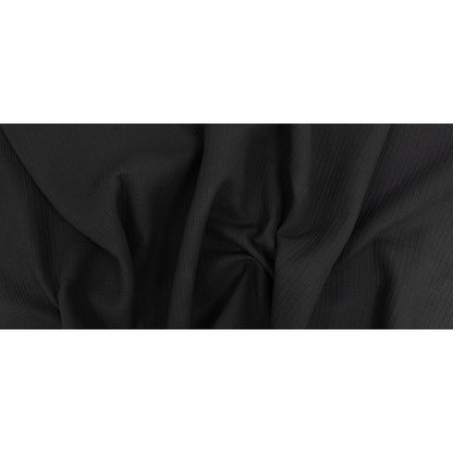 Black Stretch Ribbed Cotton Woven - Full