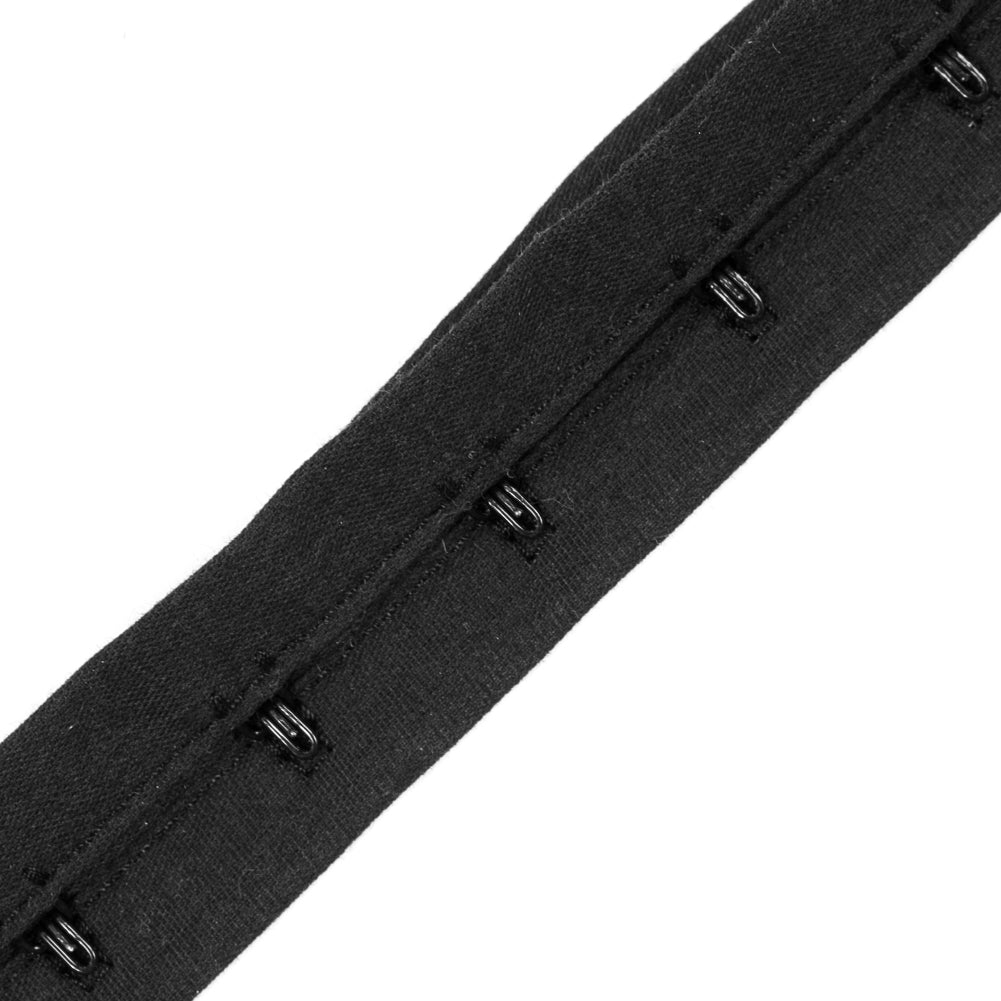 Black Cotton Hook & Eye Tape - 1" Folded