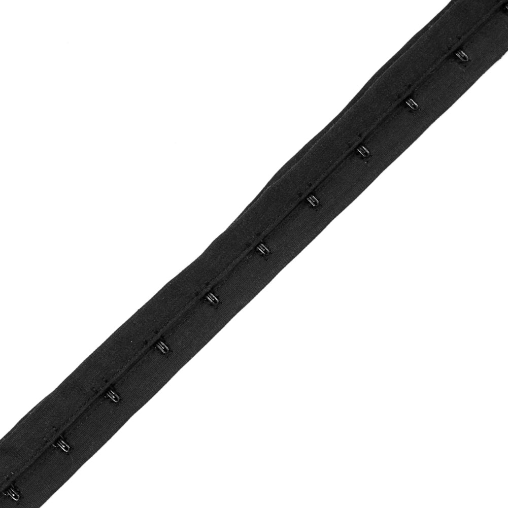 Black Cotton Hook & Eye Tape - 1" Detail