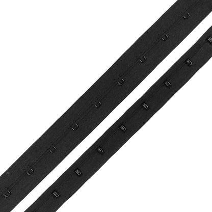 Black Cotton Hook & Eye Tape - 1"