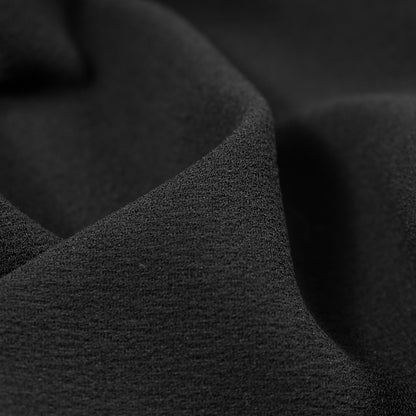 Italian Black Stretch Polyester Crepe Full