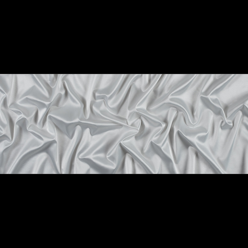 Italian White Stretch Polyester Charmeuse - Folded