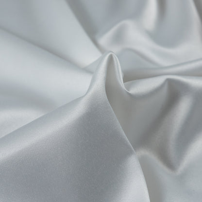 Italian White Stretch Polyester Charmeuse - Full