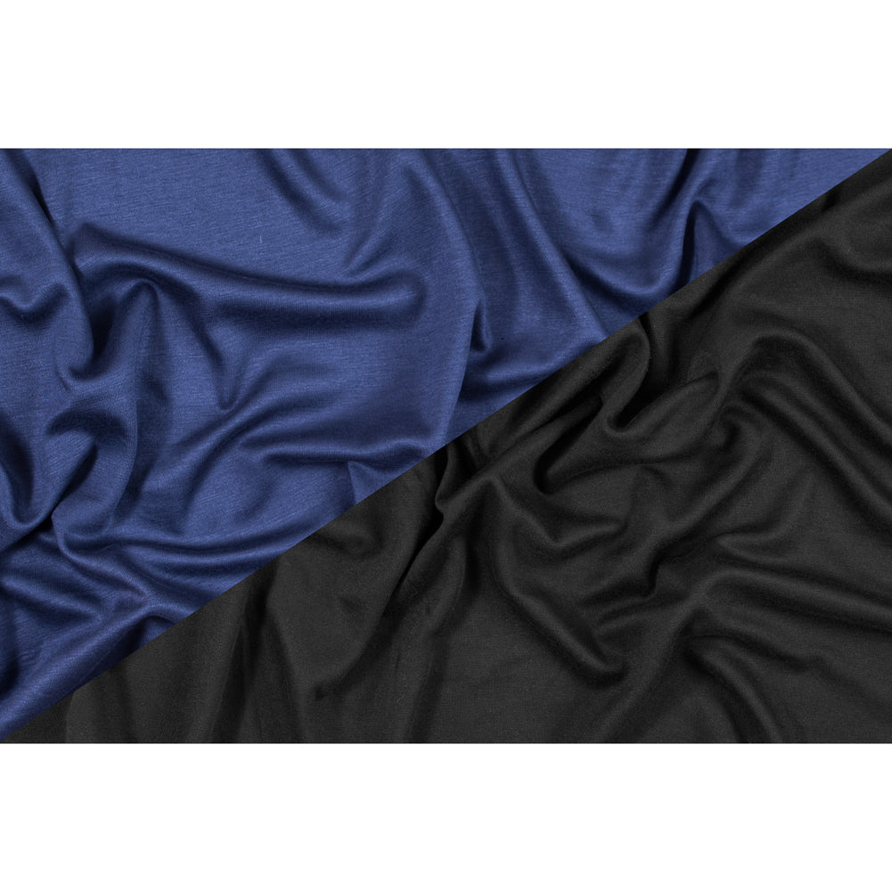 Italian Insignia Blue and Black Reversible Double Knit Folded