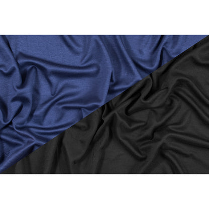 Italian Insignia Blue and Black Reversible Double Knit Folded