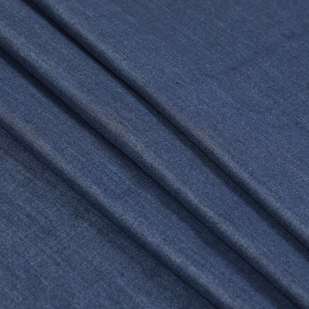 Italian Blue Topweight Viscose Denim - Detail