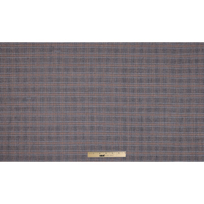 Aqua, Orange and Black Glen Plaid Wool Suiting - Full