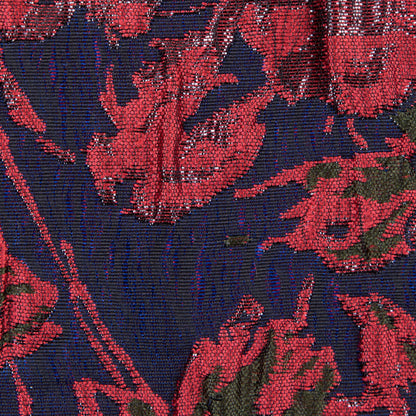 Metallic Coral/Blue/Green Floral Brocade Full
