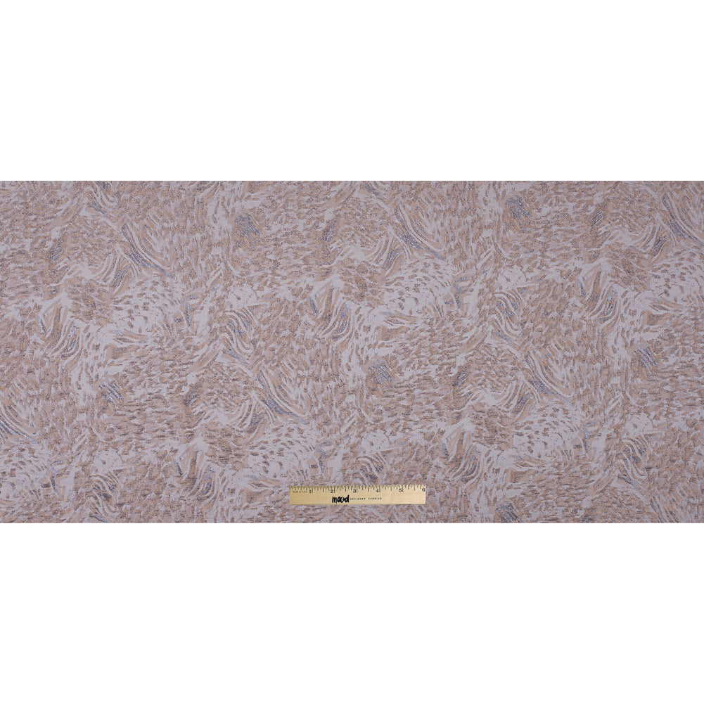 Metallic Gray and Almond Cream Abstract Brocade Full