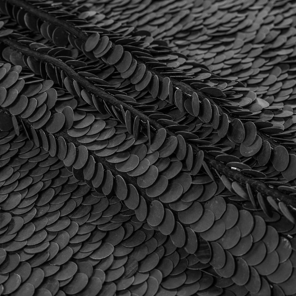 Phillip Lim Black Paillette Sequins on a Crinkled Silk Georgette - Folded