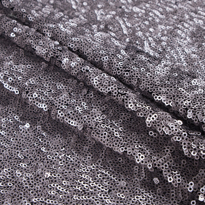 Phillip Lim Silver All Over Sequins on a Black Stretch Mesh Folded