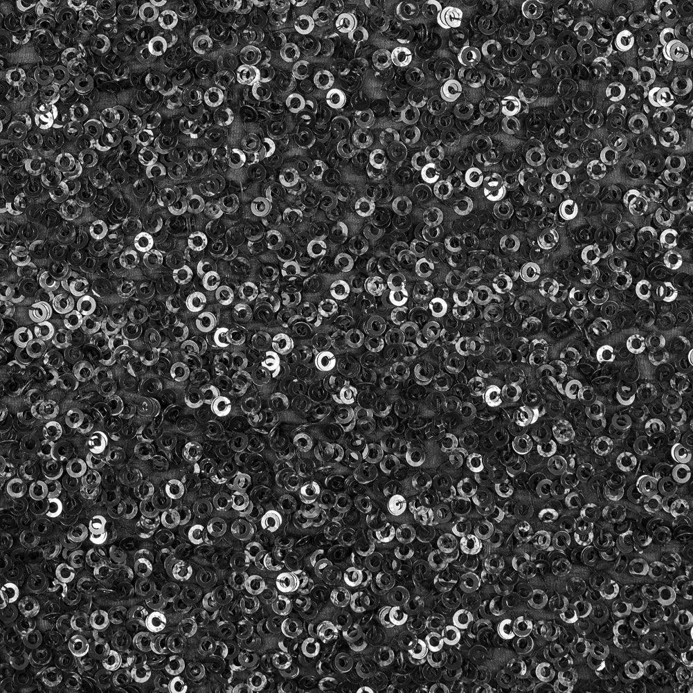 Phillip Lim Black Dyed All Over Circle Sequins on a Silk Georgette