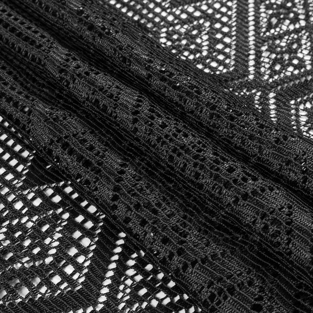 Black Geometric Fringe Panel Folded