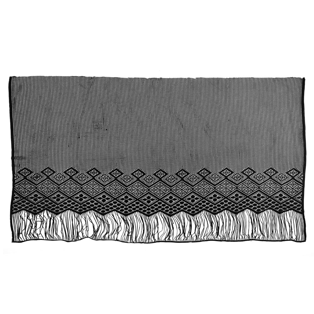 Black Geometric Fringe Panel Full