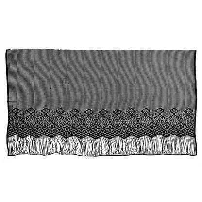 Black Geometric Fringe Panel Full