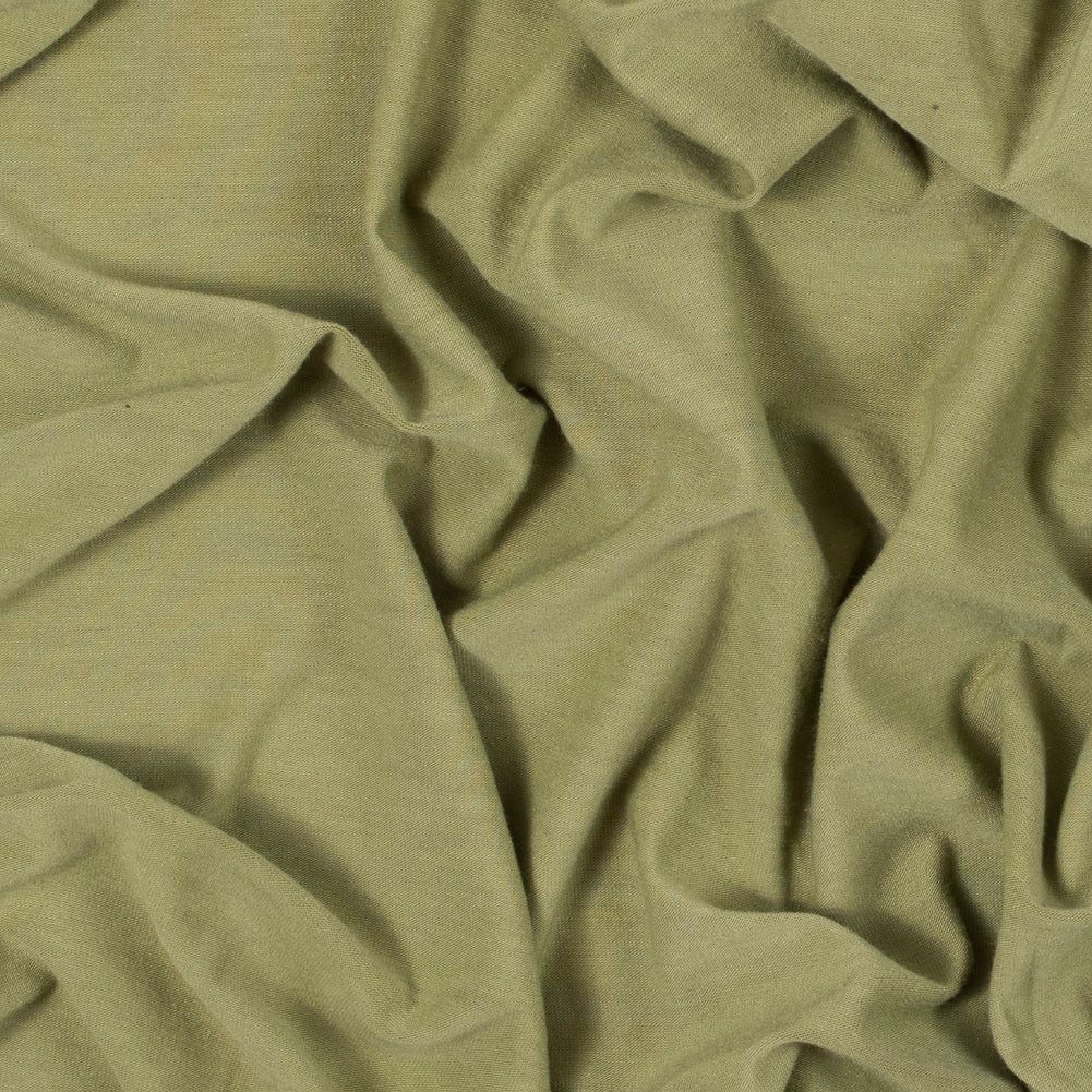 Spinach Green Stretch Polyester Jersey